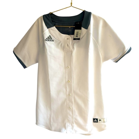 Adidas Women’s Diamond Queen softball 🥎 jersey. Size‎ MED White/Grey NWT - Picture 1 of 8